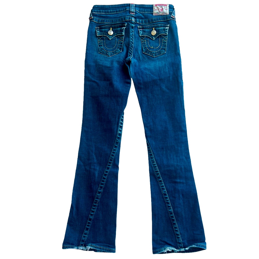 Girls True Religion Wide Leg Flare  Distressed Hem Jeans sz 14